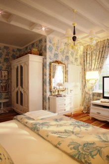 Λευκό και μπλε κρεβατοκάμαρα της Προβηγκίας