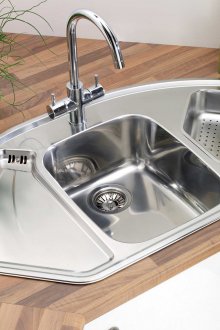 Χάλυβα γωνιακός νεροχύτης