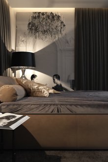 Σκούρο εσωτερικό στο υπνοδωμάτιο