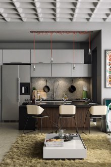 Σκούρο εσωτερικό διαμέρισμα στούντιο