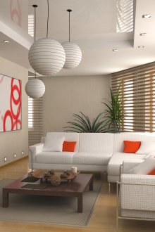 Καφέ περσίδες στο εσωτερικό του διαμερίσματος