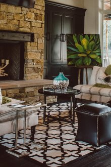 Καθιστικό σε γερμανικό στιλ με τζάκι