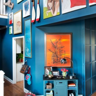 Ο συνδυασμός του μπλε στο εσωτερικό