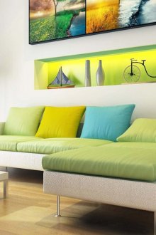 Συνδυασμός πράσινου-μπλε χρώματος στο εσωτερικό