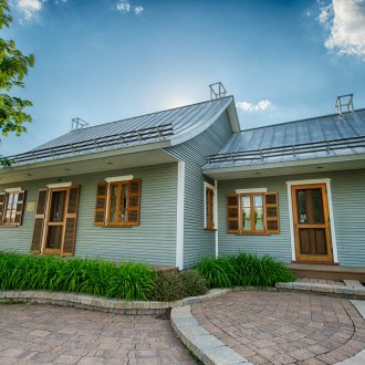 Λουλούδι στην είσοδο του σπιτιού