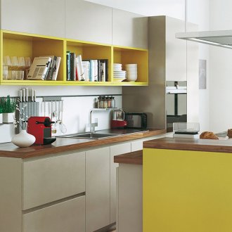 Κουζίνα 7 τ.μ. κίτρινο