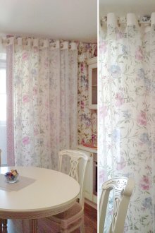 Κουρτίνες λουλουδιών και τούλι στην τραπεζαρία