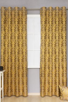 Χρυσές κουρτίνες σε ροδέλες με μοτίβο