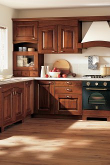 Καφέ μαλακά έπιπλα από ξύλο για την κουζίνα