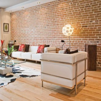 Κόκκινο τούβλο τοίχο στο εσωτερικό