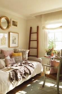 Υπνοδωμάτιο με μελέτη στυλ χώρας