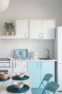 Ensemble de cuisine turquoise