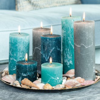 Τυρκουάζ κεριά στο εσωτερικό