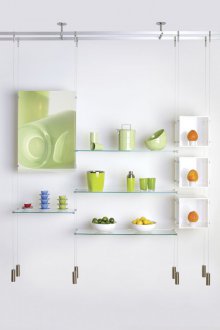 Κρεμαστά ράφια από γυαλί