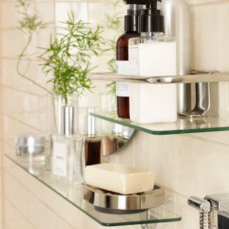 Γυάλινα στρογγυλά ράφια