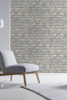 Γκρι ταπετσαρία τούβλο