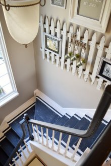 White stair railing