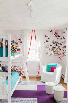 Πεταλούδες σε διακόσμηση γωνιών για παιδιά