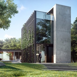 Μινιμαλιστικό σπίτι υψηλής τεχνολογίας.