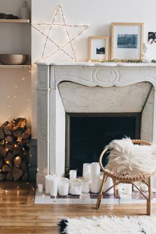 Φωτογραφίες στο τζάκι στο εσωτερικό