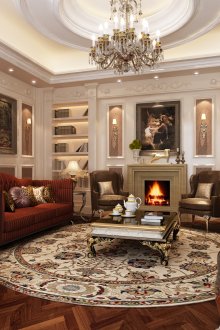 Γύρος κουβέρτα σε ένα κλασικό σαλόνι