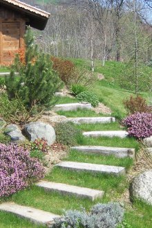 Η ιδέα της διακόσμησης των σκαλοπατιών στον κήπο