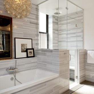 Γκρι σχεδιασμός ντους χωρίς τηγάνι