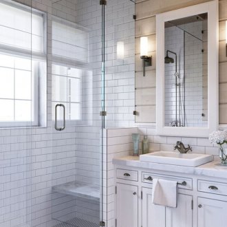 Σχεδιασμός ντους χωρίς δίσκο με κάθισμα