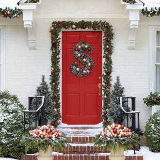 Πρωτοχρονιά διακόσμηση της πόρτας