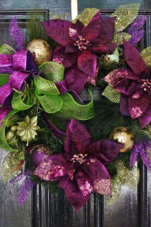 Χριστουγεννιάτικο στεφάνι μοβ