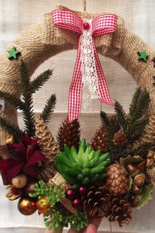 Χριστουγεννιάτικο στεφάνι Burlap