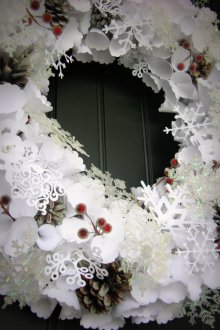 Χριστουγεννιάτικο στεφάνι με χαρτί νιφάδες χιονιού