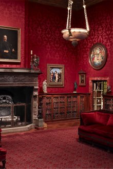 Μεταξοτυπία μπορντό ταπετσαρία