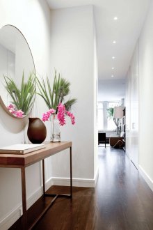 Στρογγυλό καθρέφτη σε στενό διάδρομο