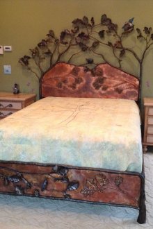 Country κρεβάτι από σφυρήλατο σίδερο