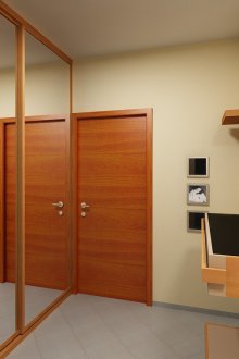 Φωτιζόμενο καθρέφτη και ντουλάπα καθρέφτη στο διάδρομο