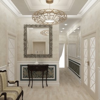 Ένας μικρός καθρέφτης σε σφυρήλατο σίδερο στο διάδρομο