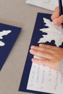 Βιβλίο νιφάδες χιονιού σε μια κάρτα