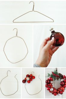 Χριστουγεννιάτικο στεφάνι από κρεμάστρα