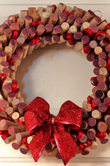 Φελλός κρασιού Χριστουγεννιάτικο στεφάνι