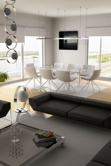 Μεγάλο χαμηλό τραπεζάκι σαλονιού από μέταλλο και γυαλί