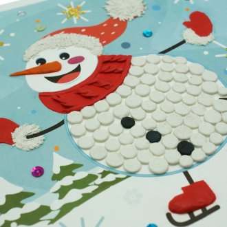 Χιονάνθρωπος από χαρτί και πλαστελίνη