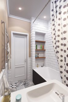 Μπάνιο χωρίς τουαλέτα με πλακάκια τούβλο