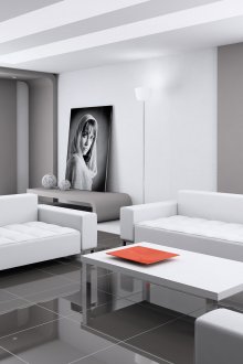 Χαμηλό λευκό τραπέζι στο καθιστικό