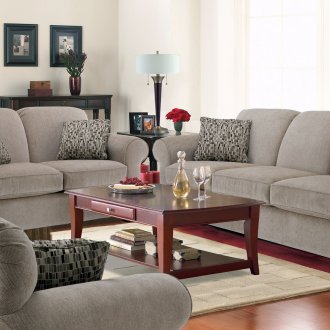 Κόκκινο ξύλινο τραπέζι με συρτάρι