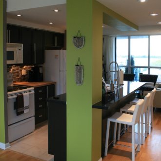 Εσωτερικό του Biedermeier σε πράσινο χρώμα