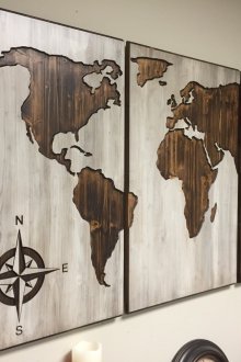 Διακοσμητικό πλαίσιο με έναν παγκόσμιο χάρτη