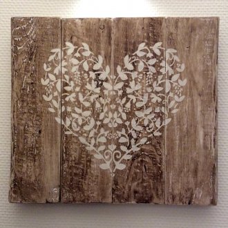 Ξύλινο διακοσμητικό πάνελ με καρδιά