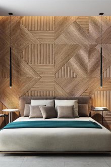 Διακοσμητικό πάνελ από ξύλο στο υπνοδωμάτιο