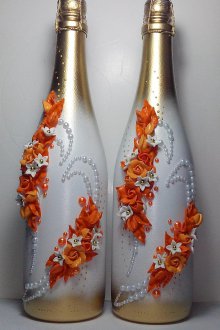 Χνουδωτά μπουκάλια με σαμπάνια Decoupage